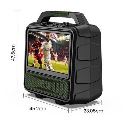 Monster Vmay 1080P Outdoor TV 60W Bluetooth Speaker Combo, DVB-T/DVB-T2 Tuner, FM Radio,15.6” Display, 8 Hours Of Video Playback, 25 Hours of Audio Playback, HDMI/Mic/USB