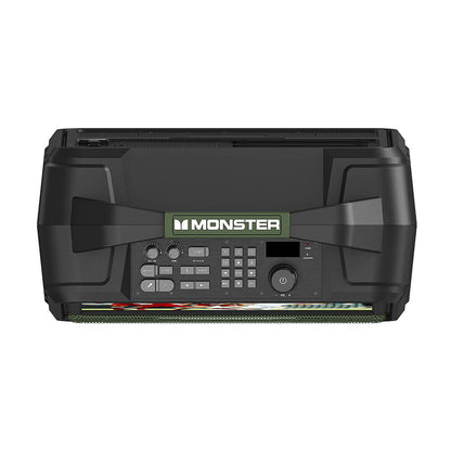 Monster Vmay 1080P Outdoor TV 60W Bluetooth Speaker Combo, DVB-T/DVB-T2 Tuner, FM Radio,15.6” Display, 8 Hours Of Video Playback, 25 Hours of Audio Playback, HDMI/Mic/USB