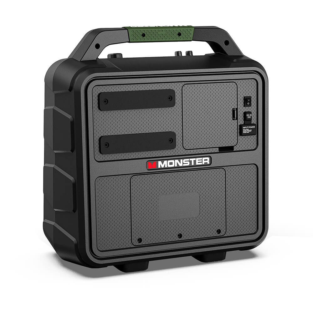 Monster Vmay 1080P Outdoor TV 60W Bluetooth Speaker Combo, DVB-T/DVB-T2 Tuner, FM Radio,15.6” Display, 8 Hours Of Video Playback, 25 Hours of Audio Playback, HDMI/Mic/USB