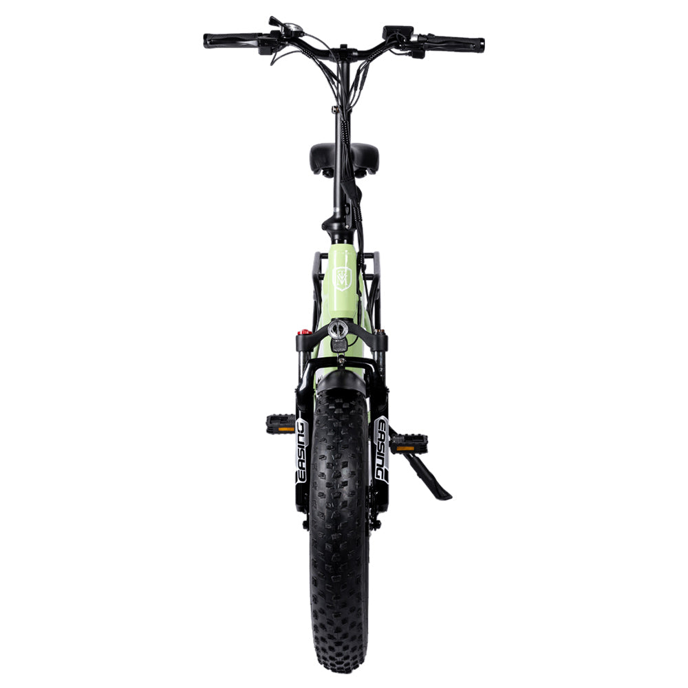 Bicicleta eléctrica MYATU MYT-20XD, motor de 250 W, batería de 36 V 25 Ah, neumático de 20 x 4 pulgadas, velocidad máxima de 25 km/h, autonomía de 100 km, frenos de disco, horquilla de suspensión, SHIMANO de 7 velocidades, pantalla LCD - Verde