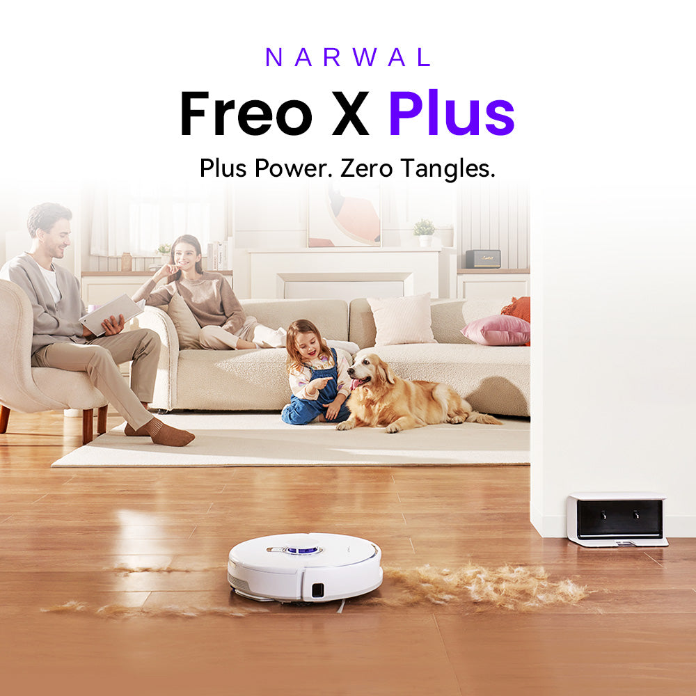Robot aspirador y fregasuelos Narwal Freo X Plus con vaciado automático de polvo, potente succión de 7800 Pa, cepillo flotante anti-enredos, control por Alexa/Google Assistant/APP, ideal para pelo de mascotas, suelos duros y suelos de madera.