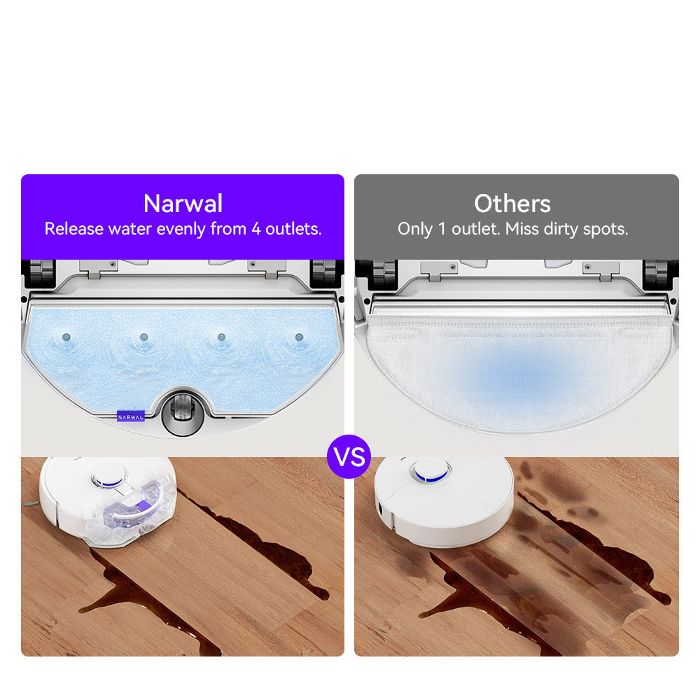 Robot aspirador y fregasuelos Narwal Freo X Plus con vaciado automático de polvo, potente succión de 7800 Pa, cepillo flotante anti-enredos, control por Alexa/Google Assistant/APP, ideal para pelo de mascotas, suelos duros y suelos de madera.