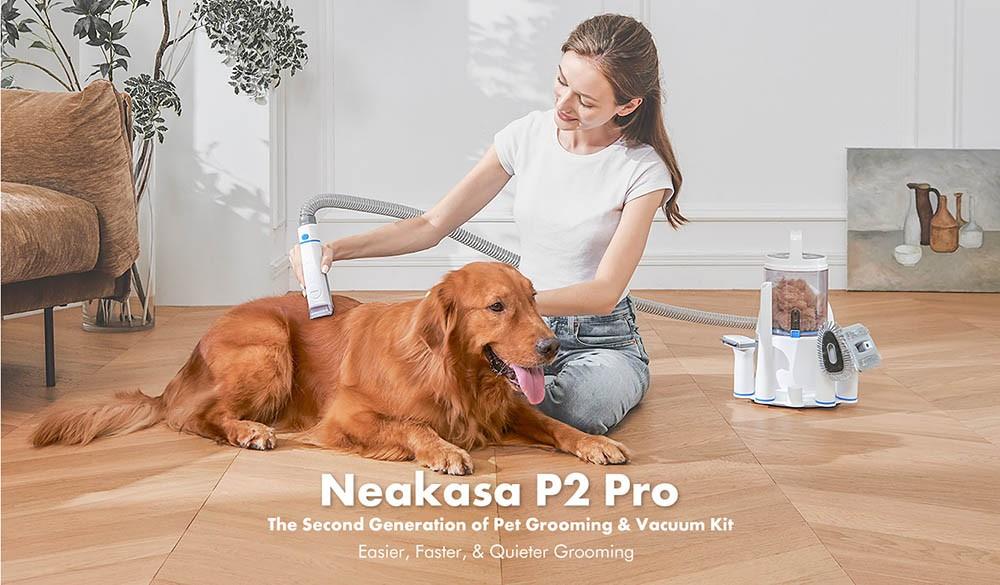 Kit de aseo para perros y gatos Neakasa P2 Pro con aspiradora | Aspiradora para pelo de mascotas