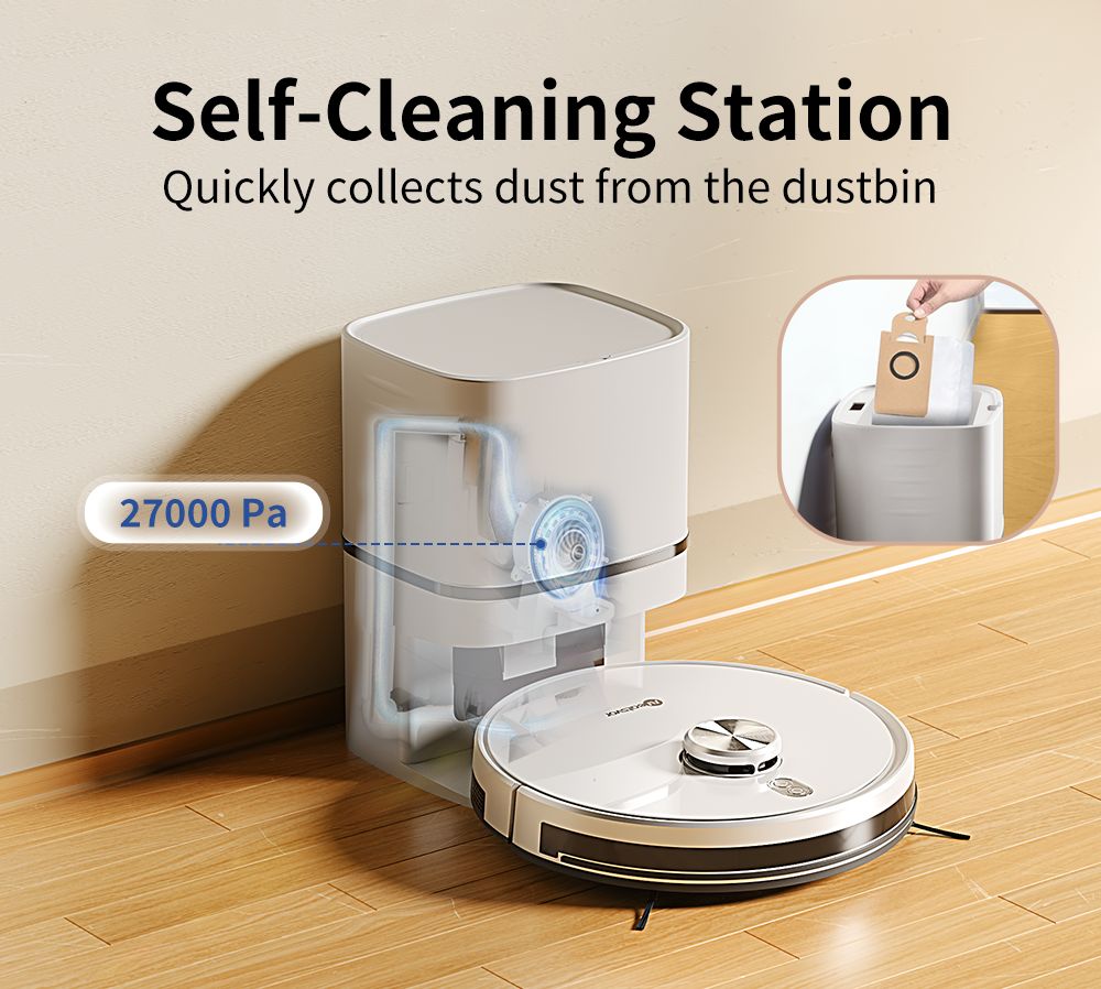 Robot aspirador y fregasuelos Neatsvor S600, depósito de polvo de 2,8 L, batería de 5200 mAh, navegación láser LDS4.0, control por aplicación, compatible con Alexa y Google Home, cepillo 2 en 1, filtro HEPA y depósito de agua de 350 ml.