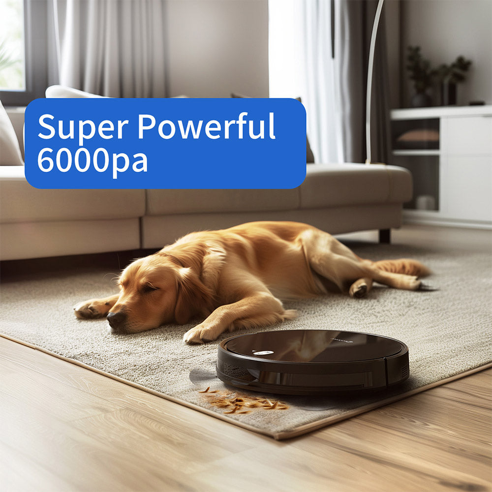 Robot aspirador y fregona Neatsvor X520, succión de 6000 Pa, batería de 5200 mAh, control Wi-Fi/APP, limpieza 3 en 1, navegación inteligente 3.0, filtración HEPA y control por voz para alfombras y suelos duros, negro.