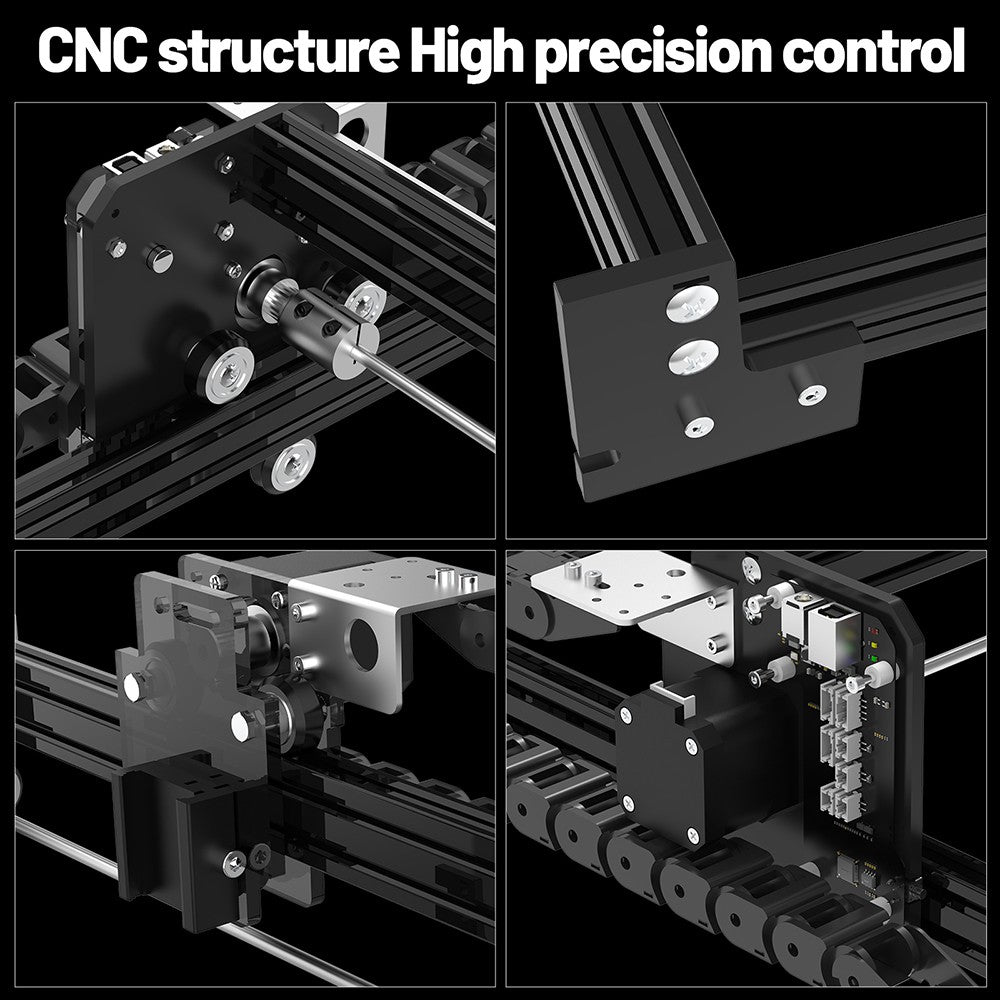 Máquina de grabado láser NEJE 3 Pro E30130 de 6 W, grabador CNC para corte de madera, control por aplicación, marcado de logotipos inalámbrico - Enchufe estadounidense