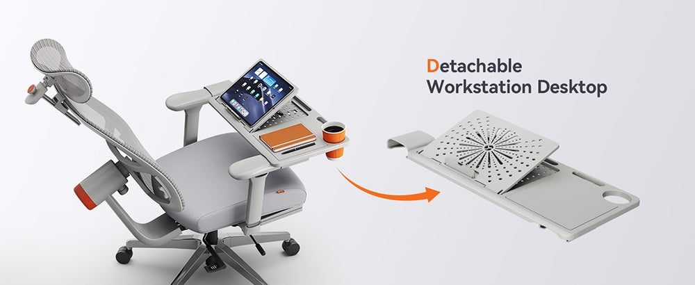 NEWTRAL LAPD Estación de Trabajo de Escritorio Desmontable para Silla Ergonómica MagicH-BP/MagicH-BPro - Gris