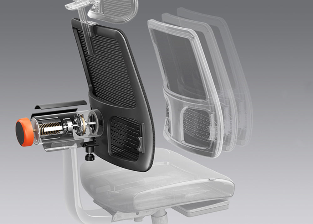 Silla ergonómica NEWTRAL MagicH-BP con reposapiés, respaldo de autoajuste, soporte lumbar adaptable, reposabrazos y reposacabezas ajustables, 4 posiciones de bloqueo - Negro