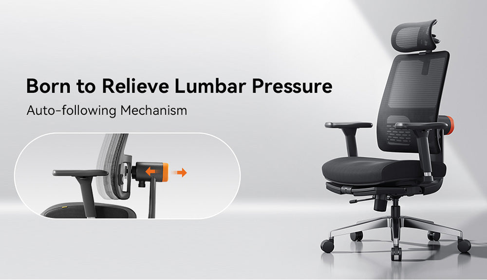 Silla ergonómica NEWTRAL MagicH-BPro con reposapiés, respaldo y reposacabezas de seguimiento automático, soporte lumbar adaptable, reposabrazos ajustables, 4 posiciones de bloqueo - Negro