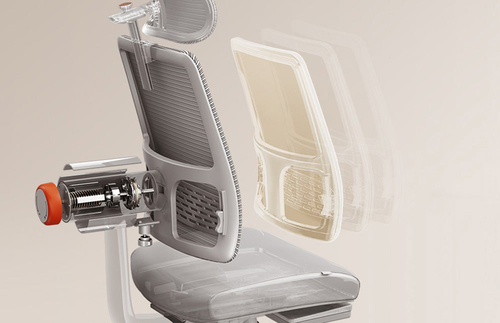 Silla ergonómica NEWTRAL MagicH-GPRO con reposapiés, respaldo y reposacabezas de seguimiento automático, soporte lumbar adaptable, reposabrazos ajustables, 4 posiciones de bloqueo - Gris