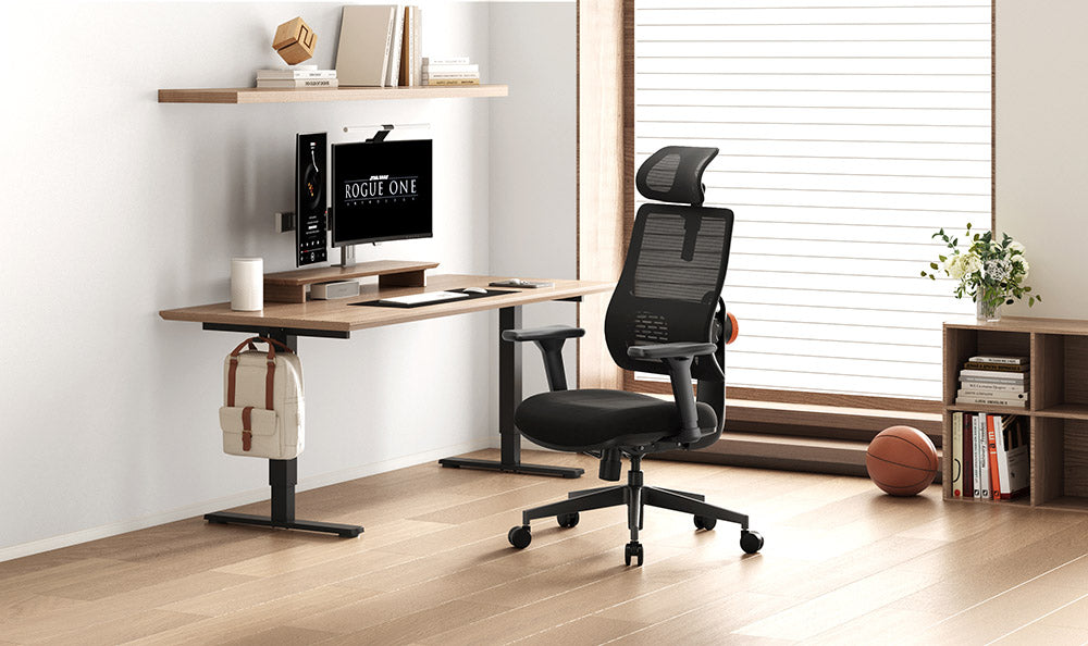 Silla de oficina ergonómica NEWTRAL MAGICH003, respaldo con seguimiento automático, soporte lumbar adaptable, reposacabezas ajustable.
