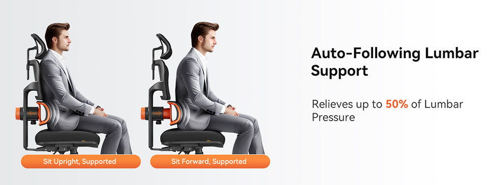 NEWTRAL NT001 Silla Ergonómica con Soporte Lumbar Adaptable, 3 Ángulos de Reclinación, Respaldo Ajustable, Reposabrazos, Reposacabezas, 5 Posiciones de Bloqueo, Base de Nylon - Versión Estándar