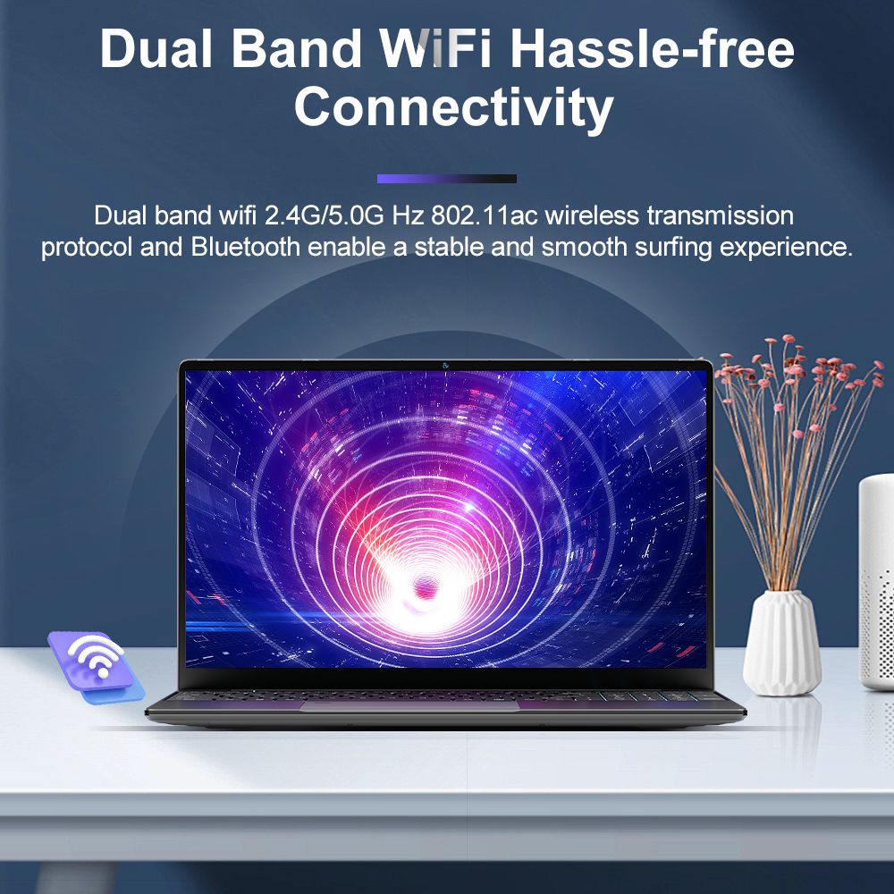 Ninkear A15 Plus 15.6'' Laptop, AMD Ryzen 7 5825U 8 Cores 4.5GHz, 1920*1080 IPS Screen, 32GB RAM 1TB SSD, 2.4G/5G WiFi, Fingerprint Unlock, Backlit Keyboard, Full-featured Type-C*1, USB3.0*2, HDMI*1, Micro SD Card Reader *1, Headphone Jack*1