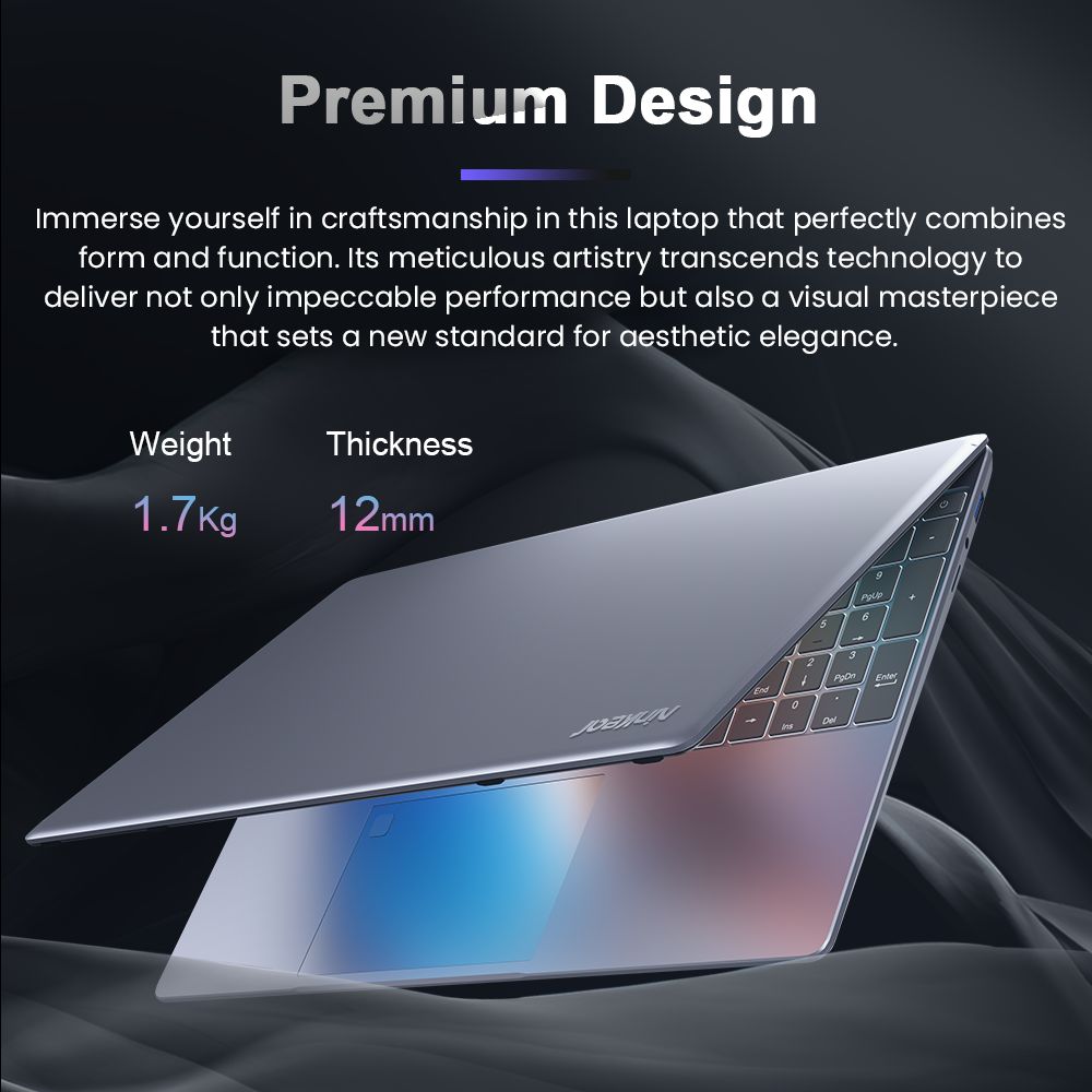Ninkear A15 Plus 15.6'' Laptop, AMD Ryzen 7 5825U 8 Cores 4.5GHz, 1920*1080 IPS Screen, 32GB RAM 1TB SSD, 2.4G/5G WiFi, Fingerprint Unlock, Backlit Keyboard, Full-featured Type-C*1, USB3.0*2, HDMI*1, Micro SD Card Reader *1, Headphone Jack*1