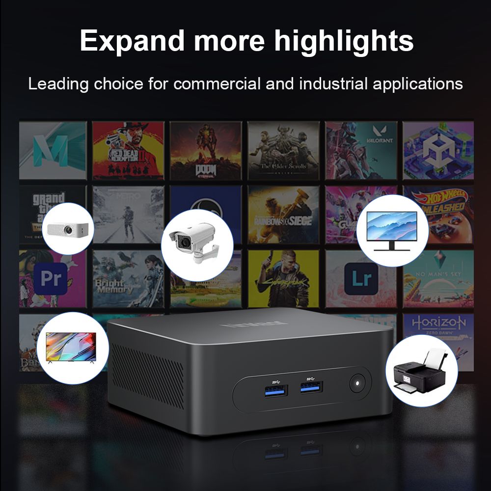 Ninkear N10 Mini PC, Intel N100 4 Cores Max 3.4GHz, 16GB RAM 512GB SSD, 2*HDMI 2.0 (4K@60Hz) Dual Display, 2.4/5GHz WiFi Bluetooth 5.0, 3*USB 3.0 1*USB 2.0 1*RJ45 1*Headphone Jack