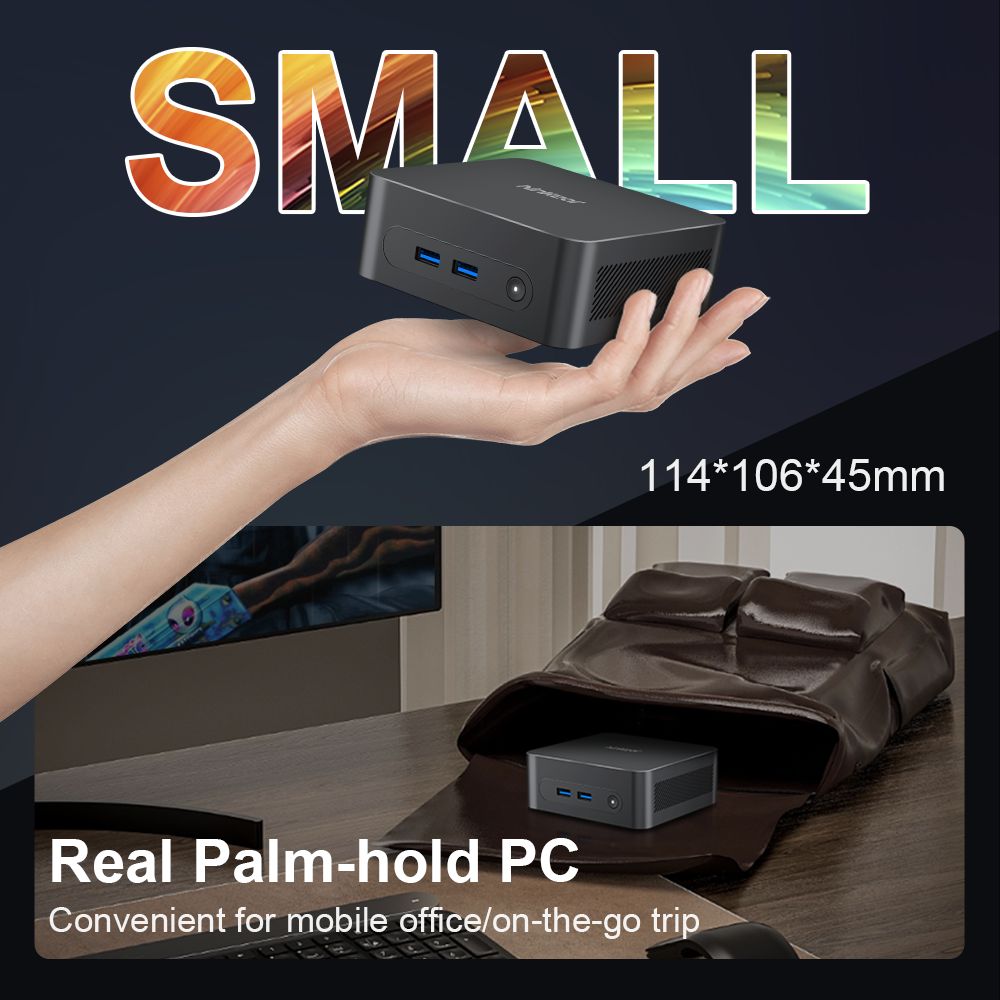 Ninkear N10 Mini PC, Intel N100 4 Cores Max 3.4GHz, 16GB RAM 512GB SSD, 2*HDMI 2.0 (4K@60Hz) Dual Display, 2.4/5GHz WiFi Bluetooth 5.0, 3*USB 3.0 1*USB 2.0 1*RJ45 1*Headphone Jack