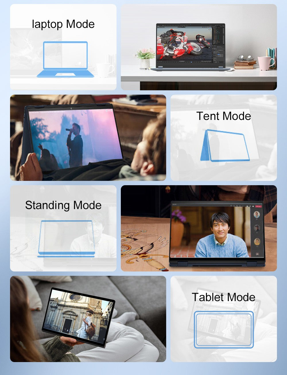 Ninkear YBOOK15 2-in-1 Laptop, 360° Flip 15.6-inch 1920*1080 Touchscreen, AMD Ryzen 3 3200U 2 Cores Max 3.5GHz, 16GB RAM 512GB SSD, 2.4/5GHz WiFi Bluetooth 4.2 , 1*USB3.0, 2*USB2.0, 1*Type-C (Data Only), 1*HDMI, 1*RJ45, 1*Headphone Jack, 38Wh Battery