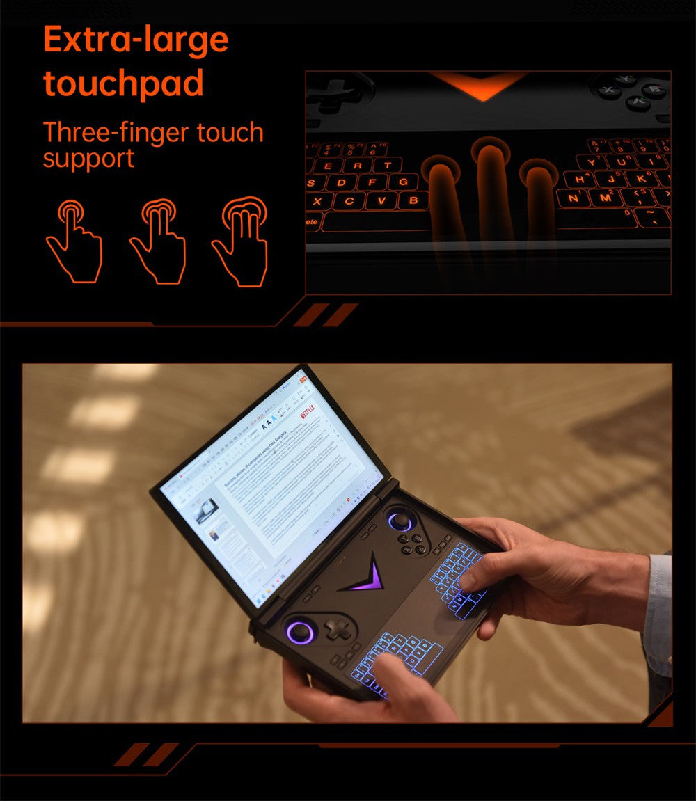One Netbook OneXPlayer G1 Handheld Gaming PC, AMD Ryzen AI 9 HX 370 12 Cores Max 5.1GHz, 8.8'' 2560*1600 144Hz Screen, 64GB LPDDR5X 7500MHz RAM 4TB SSD, WiFi 6E, 2*USB-C, 1*USB3.2, 1*TF Card, 1* Oculink, 1*3.5mm Audio, Fingerprint Unlock - EU Plug