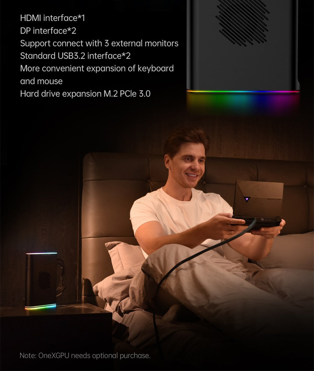 One Netbook OneXPlayer G1 Handheld Gaming PC, AMD Ryzen AI 9 HX 370 12 Cores Max 5.1GHz, 8.8'' 2560*1600 144Hz Screen, 64GB LPDDR5X 7500MHz RAM 4TB SSD, WiFi 6E, 2*USB-C, 1*USB3.2, 1*TF Card, 1* Oculink, 1*3.5mm Audio, Fingerprint Unlock - EU Plug