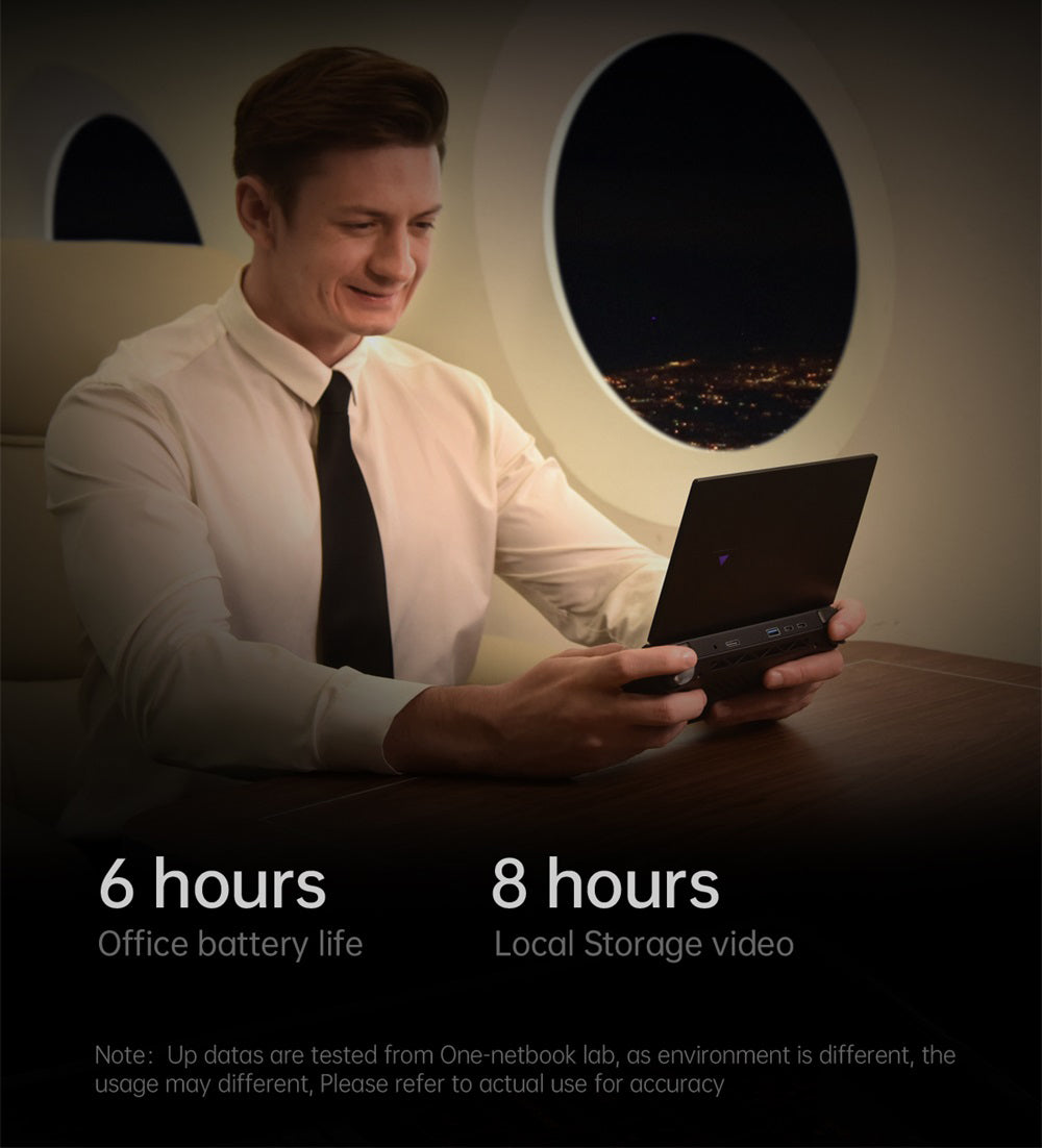 One Netbook OneXPlayer G1 Handheld Gaming PC, AMD Ryzen AI 9 HX 370 12 Cores Max 5.1GHz, 8.8'' 2560*1600 144Hz Screen, 64GB LPDDR5X 7500MHz RAM 4TB SSD, WiFi 6E, 2*USB-C, 1*USB3.2, 1*TF Card, 1* Oculink, 1*3.5mm Audio, Fingerprint Unlock - EU Plug