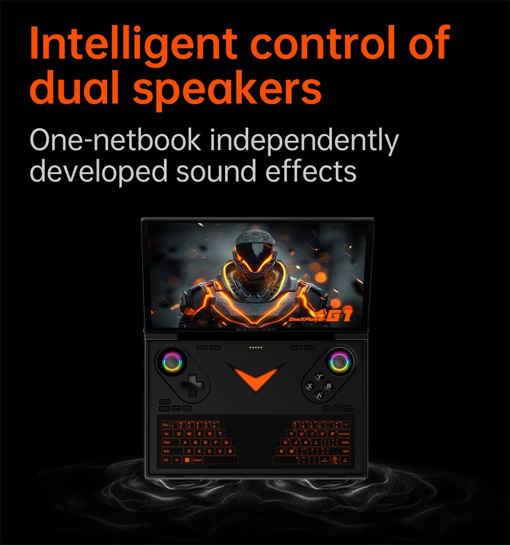 One Netbook OneXPlayer G1 Handheld Gaming PC, AMD Ryzen AI 9 HX 370 12 Cores Max 5.1GHz, 8.8'' 2560*1600 144Hz Screen, 64GB LPDDR5X 7500MHz RAM 4TB SSD, WiFi 6E, 2*USB-C, 1*USB3.2, 1*TF Card, 1* Oculink, 1*3.5mm Audio, Fingerprint Unlock - EU Plug