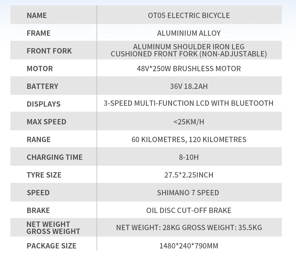 Onesport OT05 Electric Bike 27.5