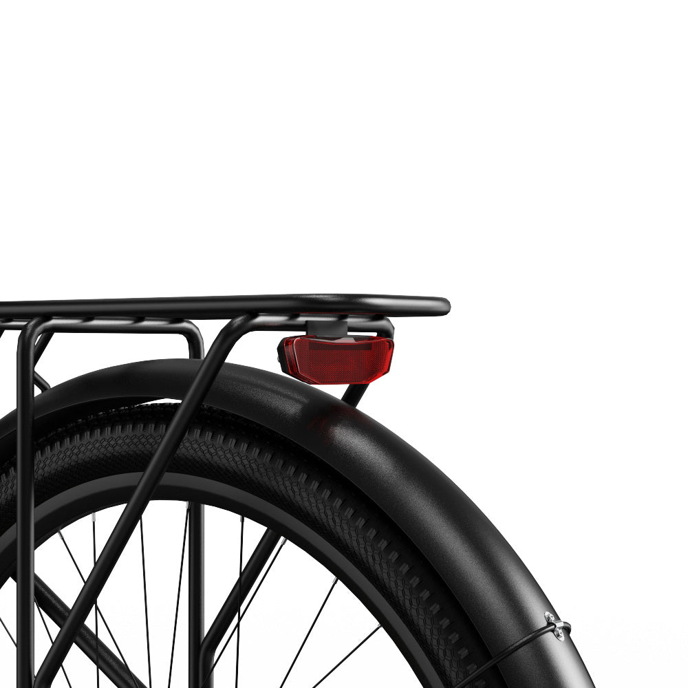 ONESPORT OT18 City Electric Bike, 26*2.35 inch wide Tires, 250W Motor 25km/h, 36V 14.4Ah Big Battery up to 100km Max Range,  Shimano 7-speed, Front Shock-absorbing fork, 25 Degree Climbing Bluetooth APP - Black