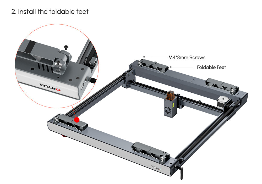 ORTUR FFT1.0 Patas Plegables para Grabador Láser ORTUR Laser Master 3, 4 Unidades