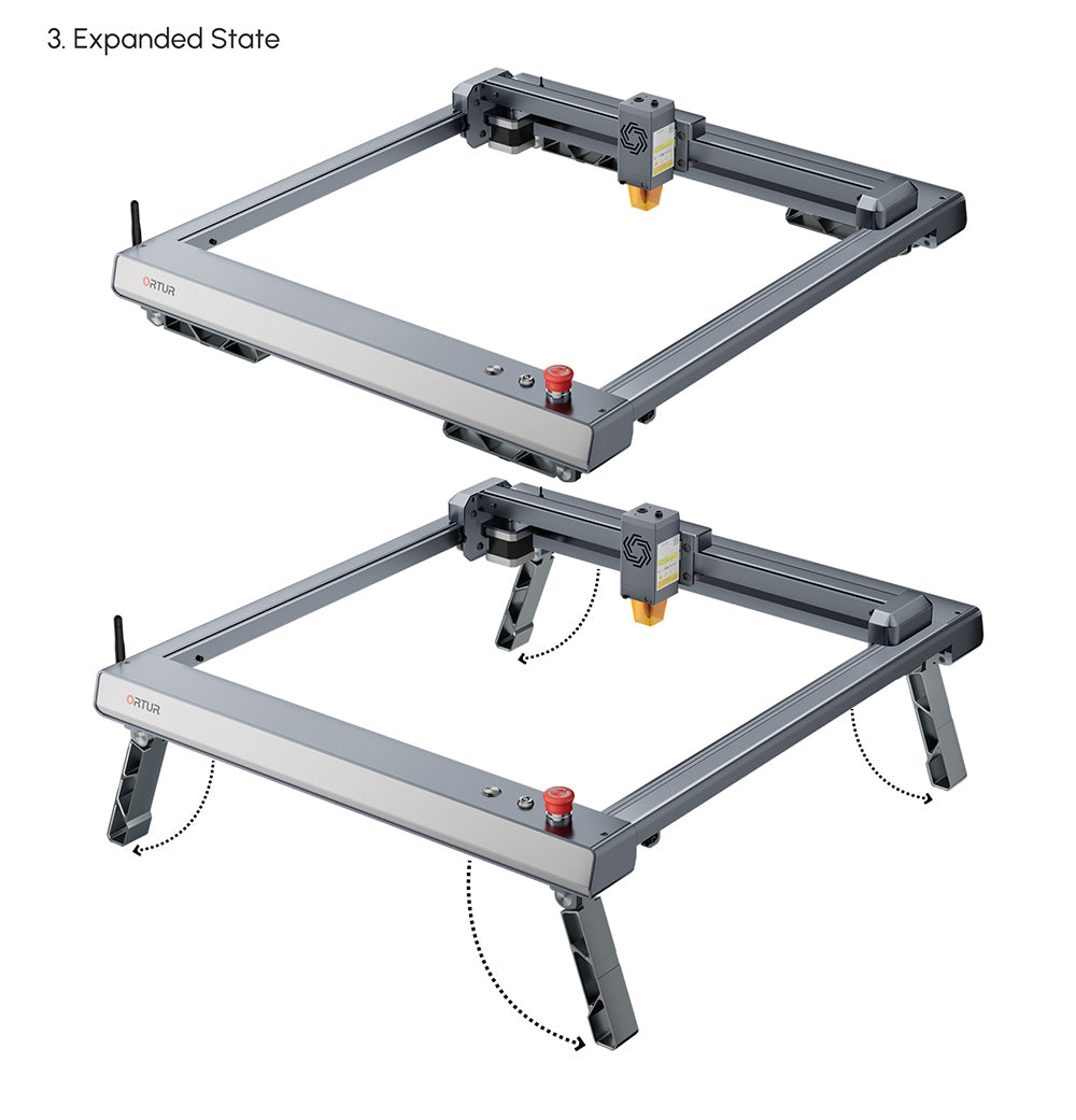 ORTUR FFT1.0 Patas Plegables para Grabador Láser ORTUR Laser Master 3, 4 Unidades