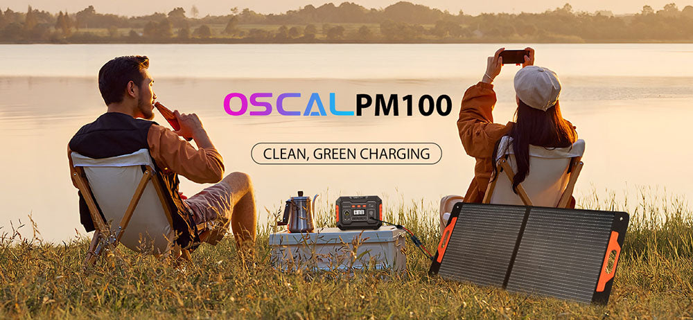 Blackview Oscal PM100 Foldable Solar Panel, IP65 Waterproof, with Type-C QC3.0, USB Output and 5-in-1 Cable