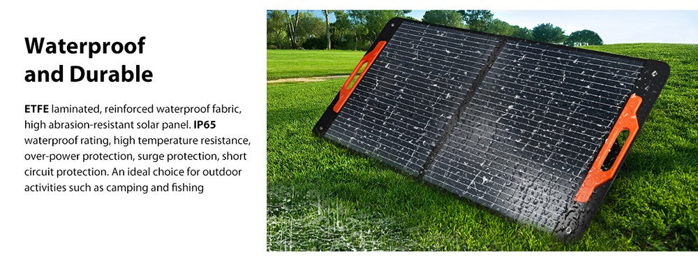 Blackview Oscal PM100 Foldable Solar Panel, IP65 Waterproof, with Type-C QC3.0, USB Output and 5-in-1 Cable