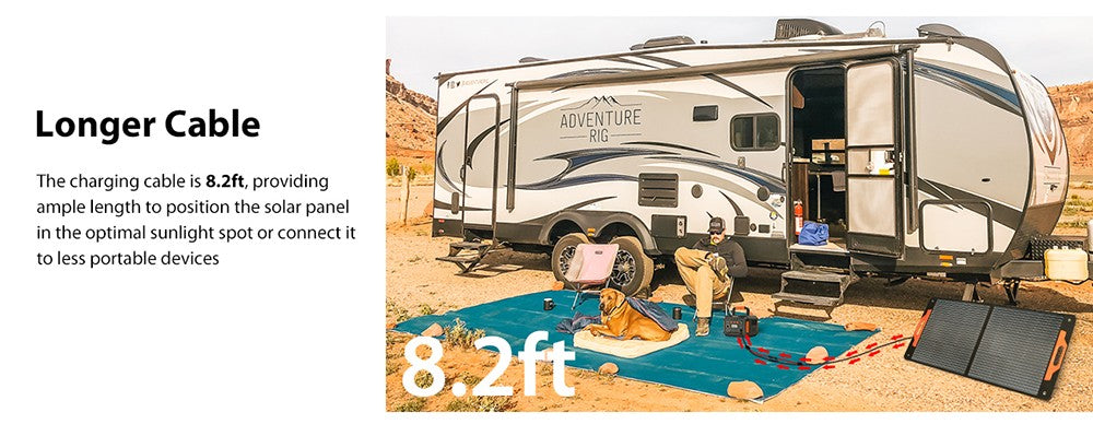 Blackview Oscal PM100 Foldable Solar Panel, IP65 Waterproof, with Type-C QC3.0, USB Output and 5-in-1 Cable