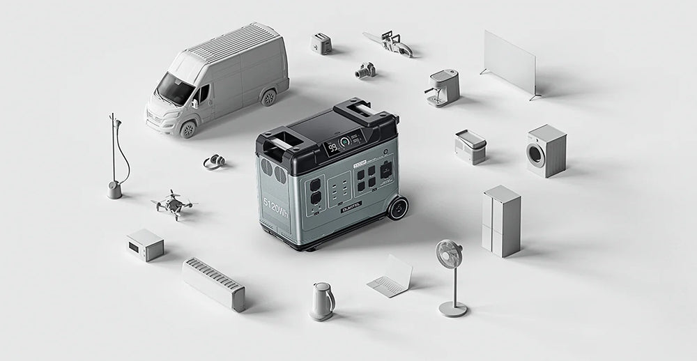 OUKITEL Abearl P5000 Portable Power Station, 5120Wh LiFePO4 Battery, 5x2200W AC Outlets (4000W Surge), Seamless UPS Battery Backup, 92% Inverter, 1800W Fast AC Charging, Dual 100W USB-C, 15 Outputs, MPPT Solar Generator for Outdoors Home, with Wheels