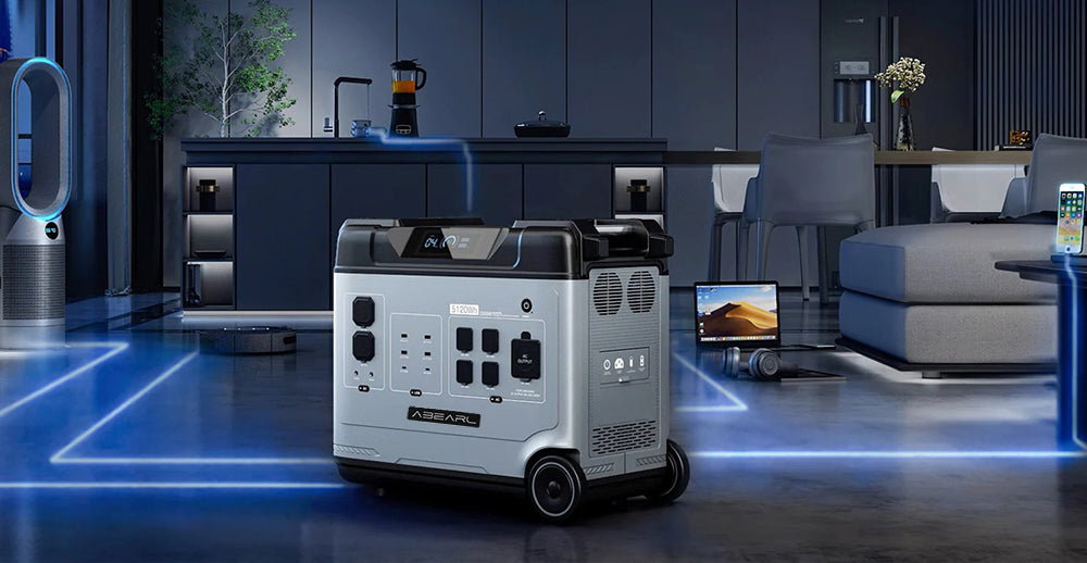 OUKITEL Abearl P5000 Portable Power Station, 5120Wh LiFePO4 Battery, 5x2200W AC Outlets (4000W Surge), Seamless UPS Battery Backup, 92% Inverter, 1800W Fast AC Charging, Dual 100W USB-C, 15 Outputs, MPPT Solar Generator for Outdoors Home, with Wheels