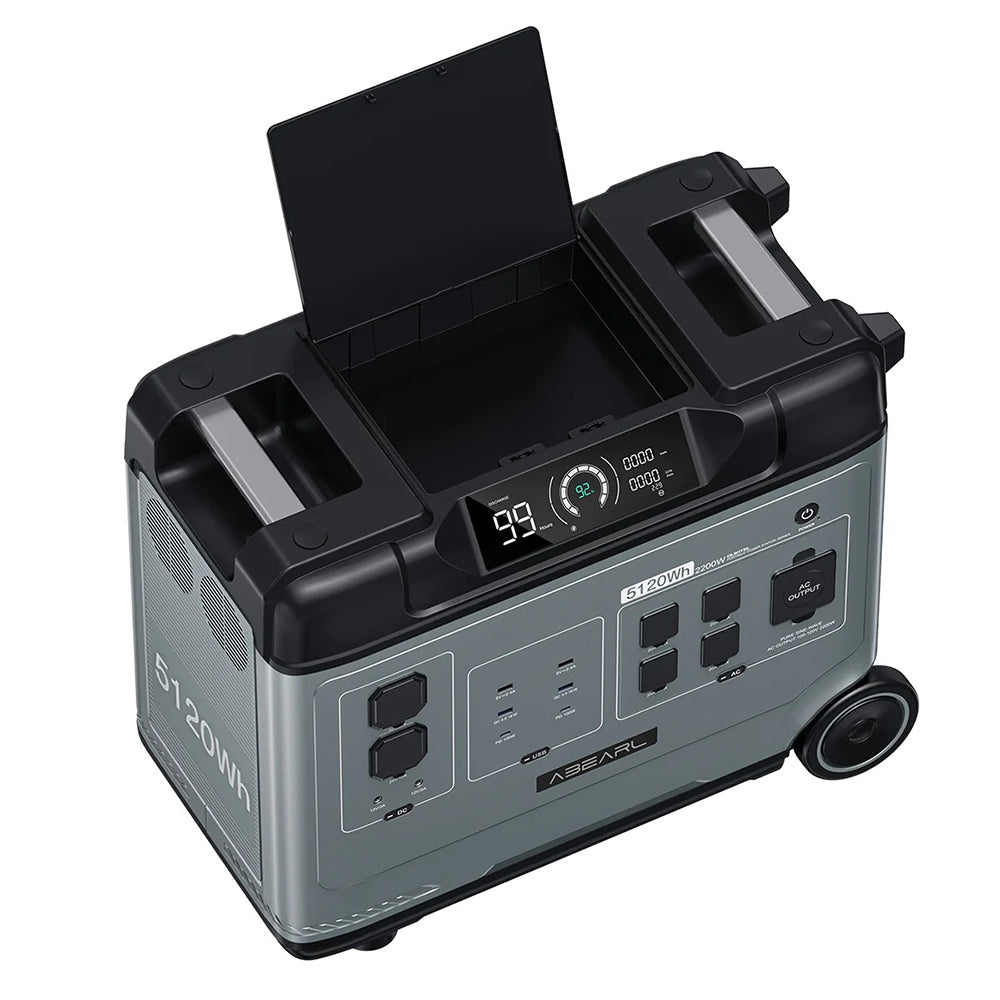 OUKITEL Abearl P5000 Portable Power Station, 5120Wh LiFePO4 Battery, 5x2200W AC Outlets (4000W Surge), Seamless UPS Battery Backup, 92% Inverter, 1800W Fast AC Charging, Dual 100W USB-C, 15 Outputs, MPPT Solar Generator for Outdoors Home, with Wheels