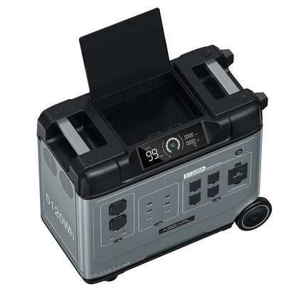 OUKITEL Abearl P5000 Portable Power Station, 5120Wh LiFePO4 Battery, 5x2200W AC Outlets (4000W Surge), Seamless UPS Battery Backup, 92% Inverter, 1800W Fast AC Charging, Dual 100W USB-C, 15 Outputs, MPPT Solar Generator for Outdoors Home, with Wheels