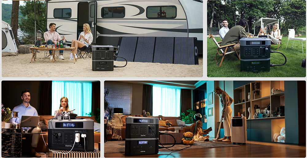 OUKITEL BP2000 Balcony Power Station, 2048Wh/640000mAh LiFePO4 Battery Solar Generator, 2200W AC Output, 2000W UPS, 1800W AC Charging, Expand Up to 7 Battery Packs, 15 Outputs, Compatible with 99% of Balcony Power Plants