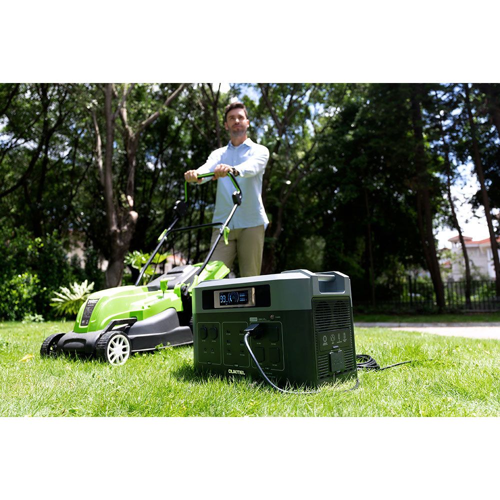 (Free Gift MC4 Cable) OUKITEL BP2000 Balcony Power Station, 2048Wh/640000mAh LiFePO4 Battery Solar Generator, 2200W AC Output, 2000W UPS, 1800W AC Charging, Expand Up to 7 Battery Packs, 15 Outputs, Compatible with 99% of Balcony Power Plants