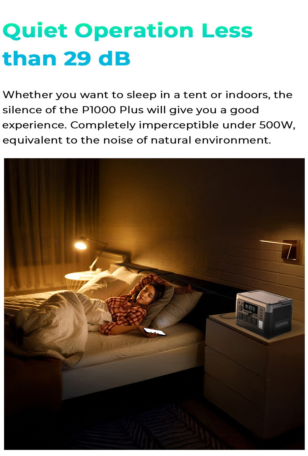 Estación de energía portátil OUKITEL P1000 PLUS, generador solar de 1800 W y 1024 Wh con batería LiFePO4, carga rápida, control inteligente mediante aplicación para exteriores, vehículos recreativos, respaldo doméstico y energía de emergencia.