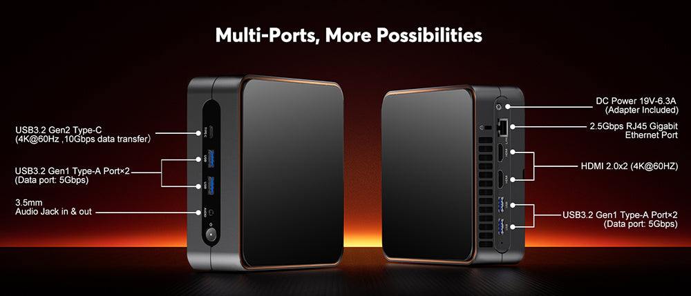 (AI PC) OUVIS F1A Mini Gaming PC, Intel AI Boost Core Ultra 5 125H 14 Cores Up to 4.5GHz, 16GB DDR5 1TB NVMe SSD, 2xHDMI2.0 Type-C 4K@60Hz Triple Display, 4xUSB 3.2, WiFi 6, 2.5Gbps LAN, TDP 65W, Best Desktop PC for Machine Learning, AI Computer