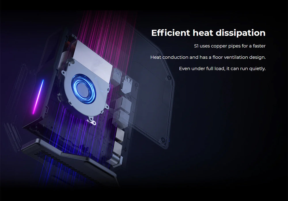 (2024 Upgraded Version) OUVIS S1 Mini PC with LCD Screen RGB Light, Intel Alder Lake N95 4 Cores Up to 3.4GHz, 16GB RAM 512GB SSD, 2*HDMI 2.0 4K HD Dual Display, WiFi 5 Bluetooth 4.2, 2*USB 3.0 2*USB 2.0 2*RJ45 - EU Plug