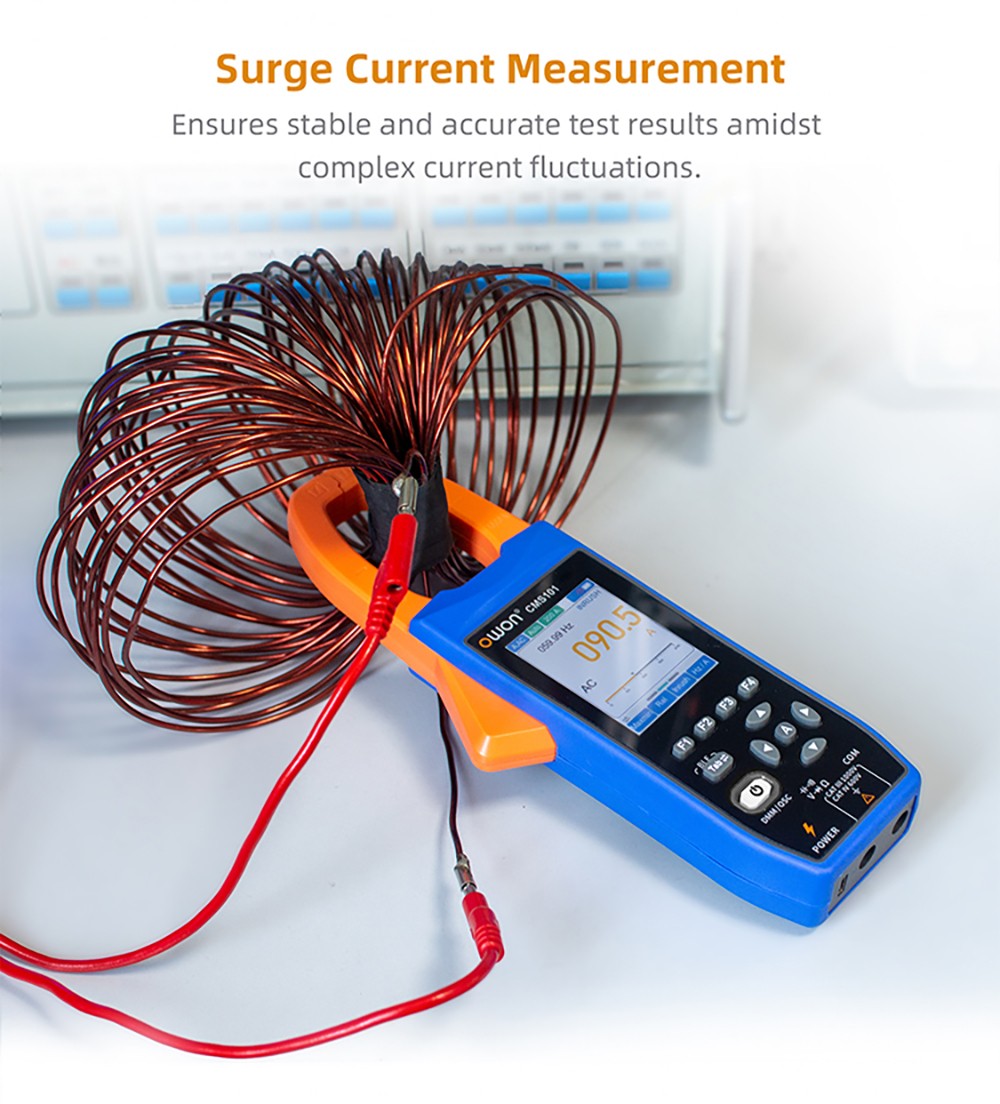 Medidor de pinza digital 3 en 1 OWON CMS101, 1000 A CA/CC, función de registrador y osciloscopio, 20000 cuentas.