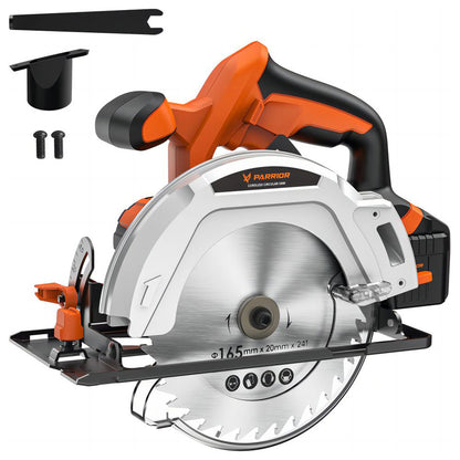 Parrior CCS05 20V Cordless Circular Saw, with 4Ah Battery, 3500RPM Rotating Speed, Fasting Charging, Adjustable Cutting Depth 45°/90°