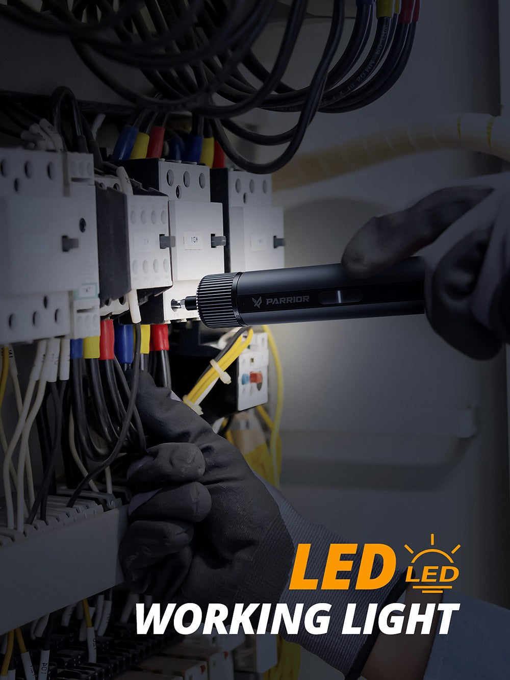 Parrior S121 4V Electric Cordless Screwdriver, Max 8N.m High Torque with 4 Control Level, Rechargeable 2200mAh Large Battery, LED Work Light, 260RPM Speed