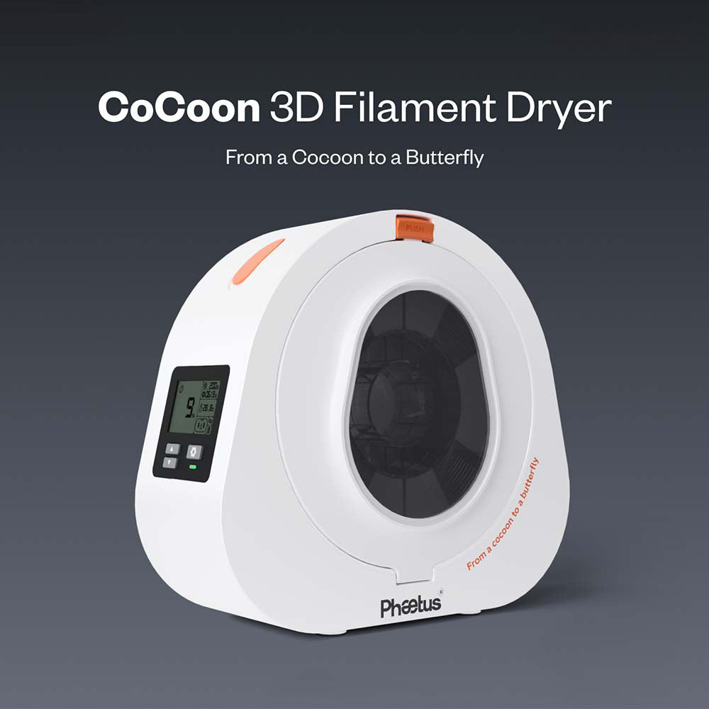 Caja secadora de filamento Phaetus aeBox CoCoon, monitorización en tiempo real, capacidad de desecante de 400 g, compatible con bobinas estándar de 1 kg (Φ204*70 mm), bajo consumo de energía.