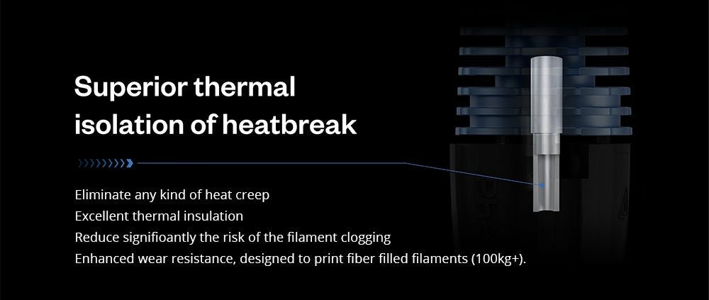 Phaetus Rapido 2.0 UHF Hotend, max. Drucktemperatur 350 °C, kompatibel mit thermoplastischen Filamenten und Verbundwerkstoffen – Blau