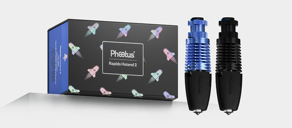 Phaetus Rapido 2.0 UHF Hotend, max. Drucktemperatur 350 °C, kompatibel mit thermoplastischen Filamenten und Verbundwerkstoffen – Blau