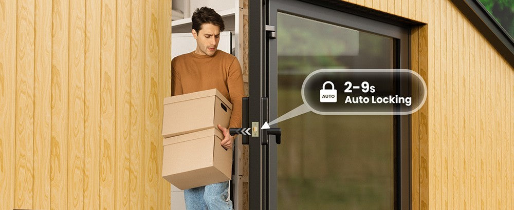 Cerradura inteligente Proscenic L40, cerradura de puerta con entrada sin llave, con manija, teclado numérico, huella dactilar, aplicación inteligente y control por voz, antiespía, registro de accesos.