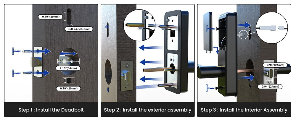 Cerradura inteligente Proscenic L40, cerradura de puerta con entrada sin llave, con manija, teclado numérico, huella dactilar, aplicación inteligente y control por voz, antiespía, registro de accesos.