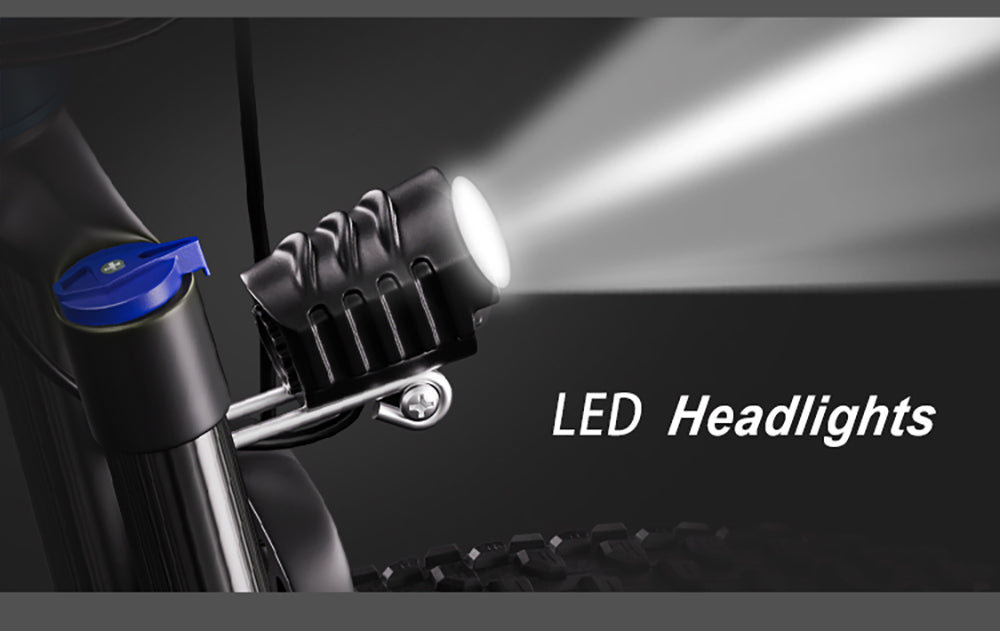 Bicicleta eléctrica PULUMA PH001, motor de 500 W, batería de 48 V 20 Ah, neumáticos de 27,5 x 2,8 pulgadas, velocidad máxima de 40 km/h, autonomía de 150 km, frenos de aceite hidráulicos, horquilla con amortiguador, desviador de 9 velocidades, pantalla LCD - Negro Azul